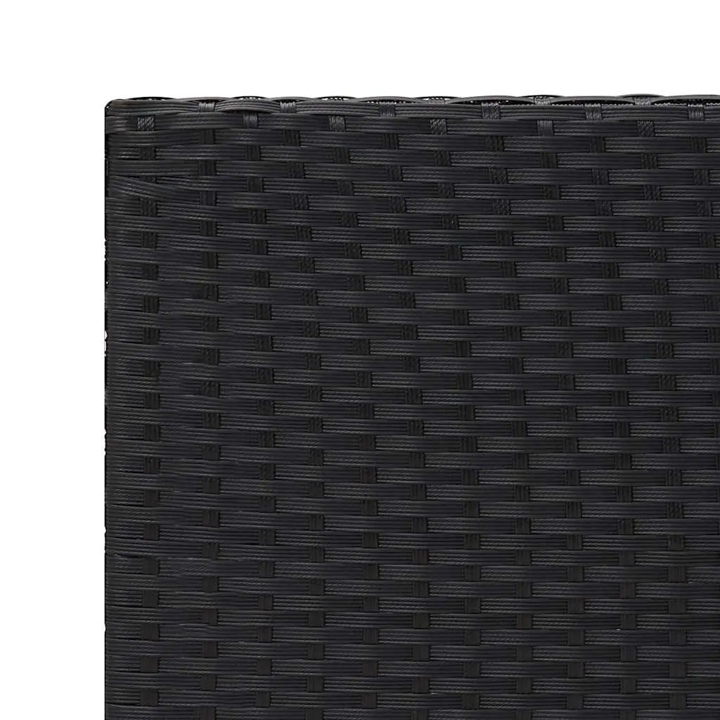 Side Table Black Poly Rattan 55x45x49cm Indoor Outdoor Accent End Table Storage