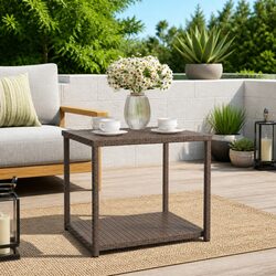 Reliable Brown Side Table with Storage Features