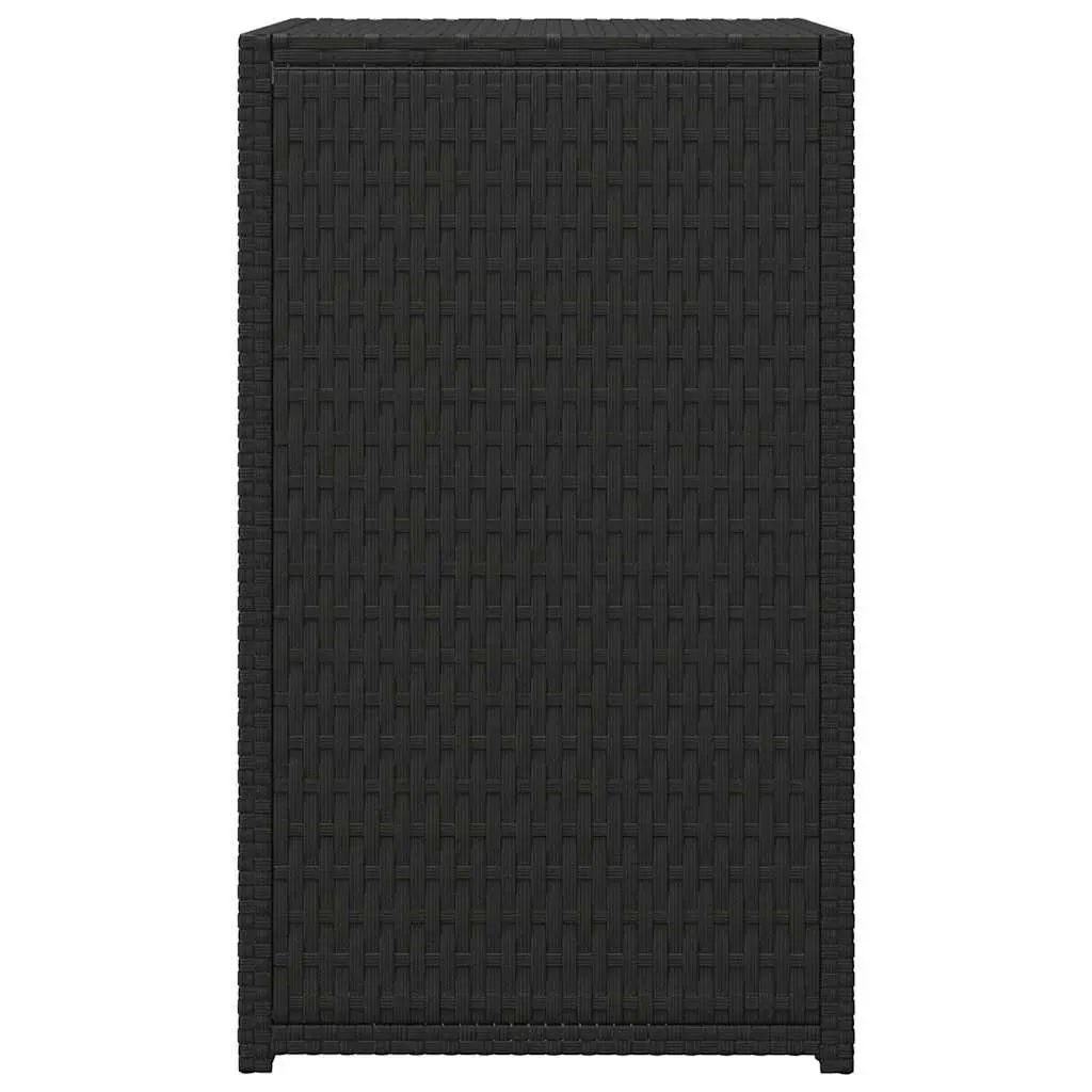 C-Shaped Side Table Black 40x35x60cm Poly Rattan Accent End Table