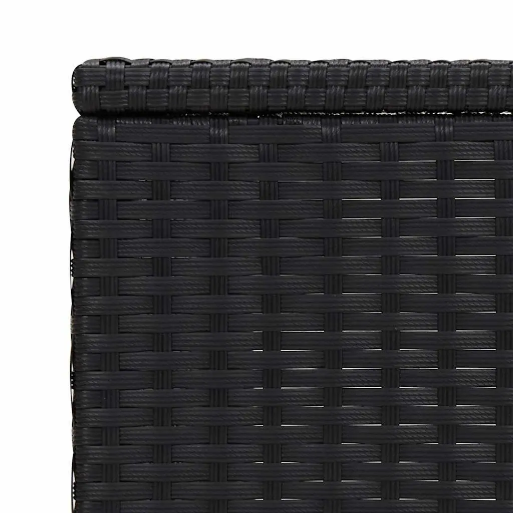 C-Shaped Side Table Black 40x35x60cm Poly Rattan Accent End Table