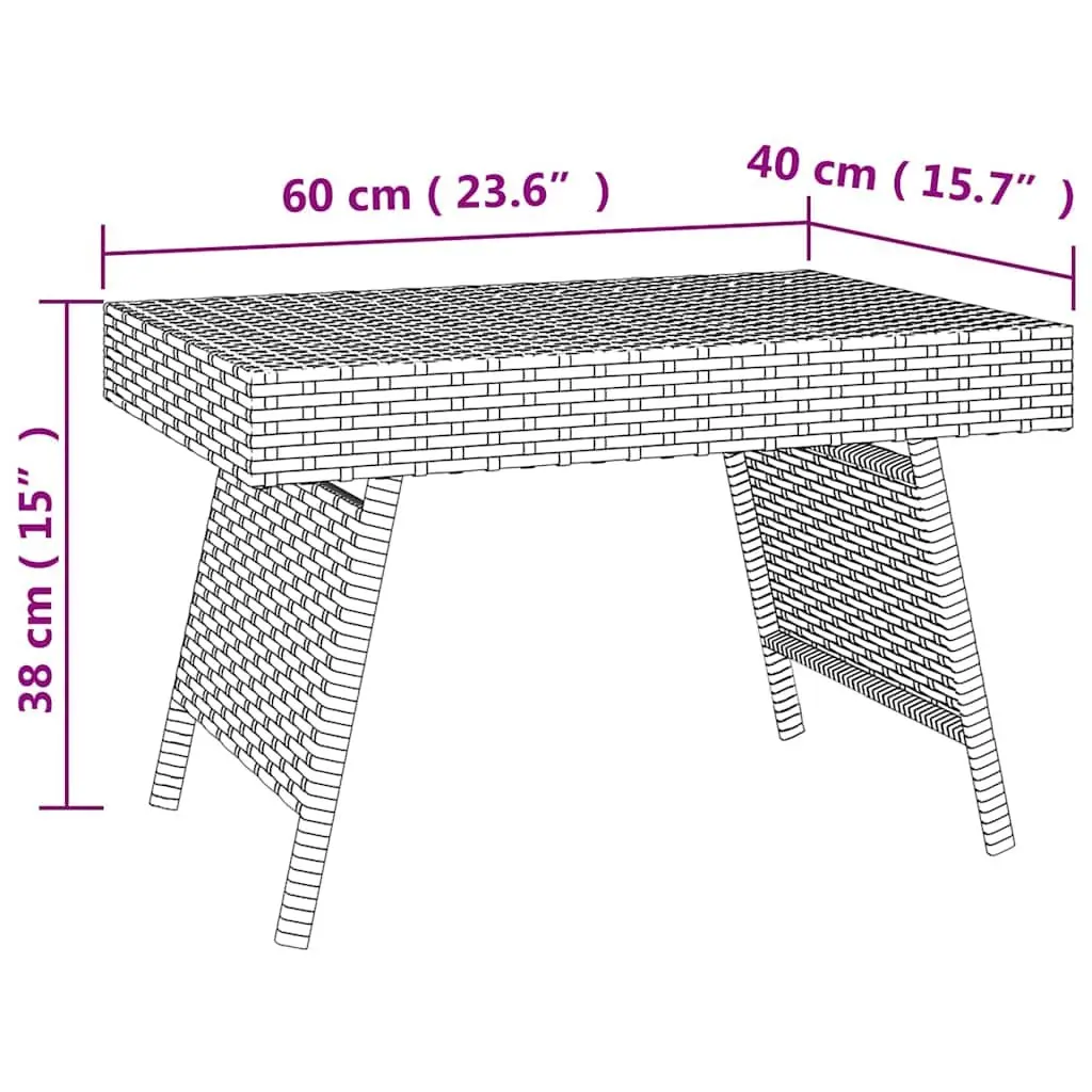 Foldable Side Table Brown Outdoor Indoor Accent End Table Garden Furniture