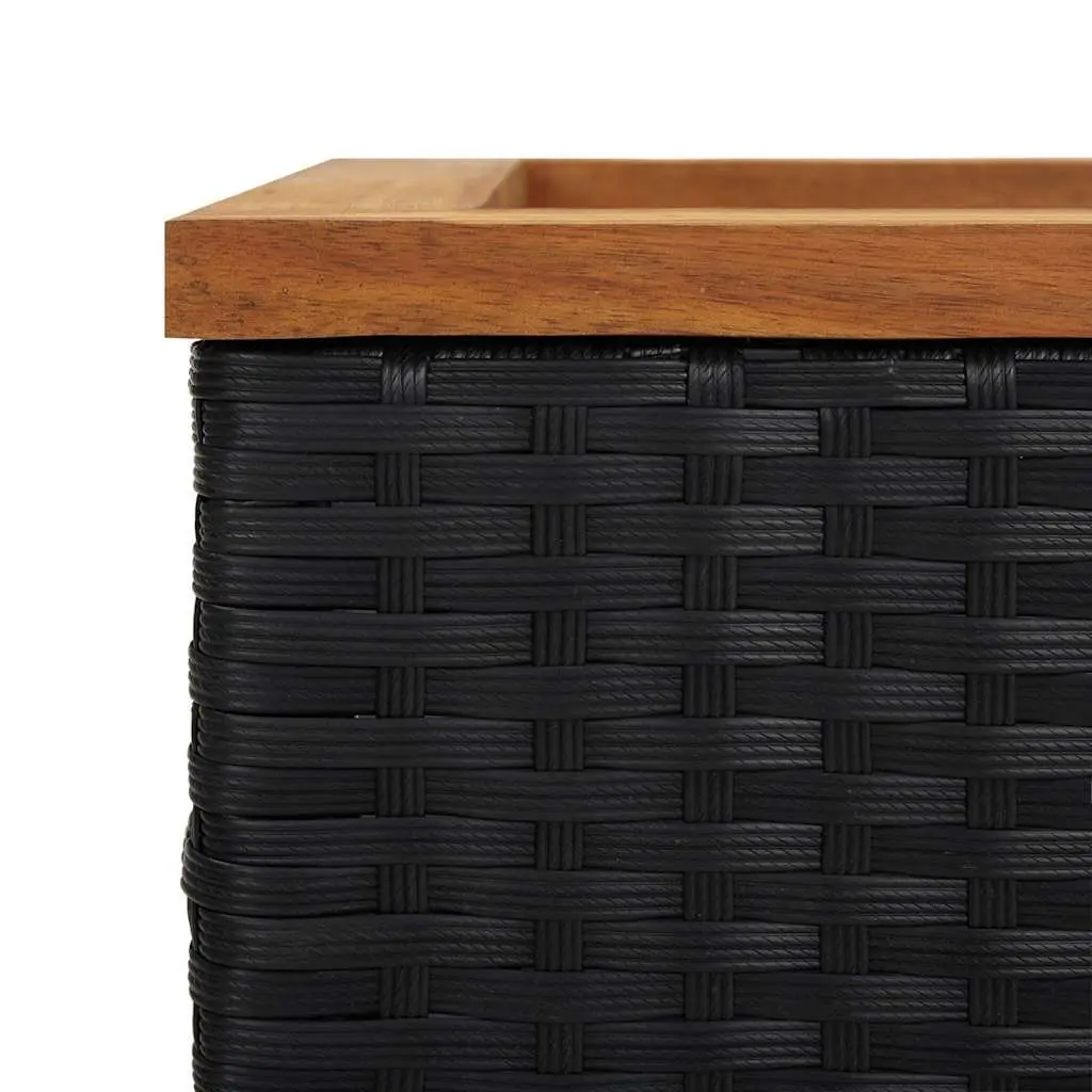 Poly Rattan Planter Black 40x40x40 cm Garden Flower Pot