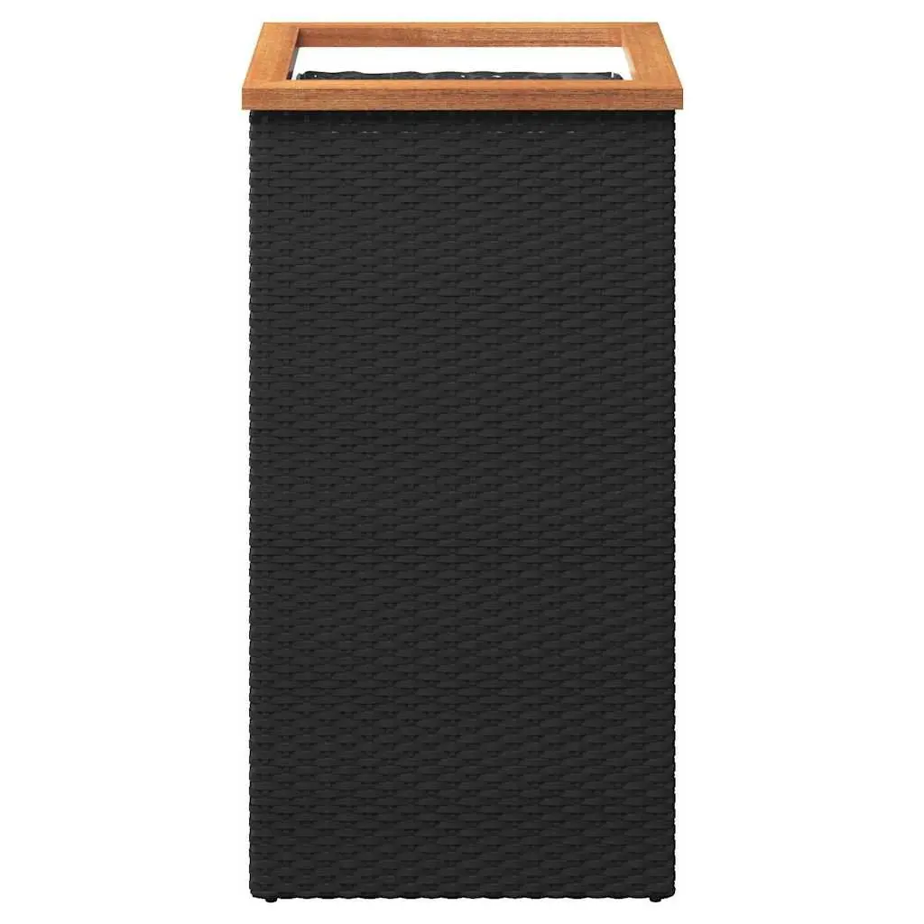 Planter Outdoor Pot Black 40x40x80 cm Poly Rattan Raised Garden Bed