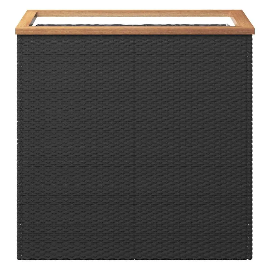 Poly Rattan Planter Outdoor Flower Pot Box 80x40x80 cm Black