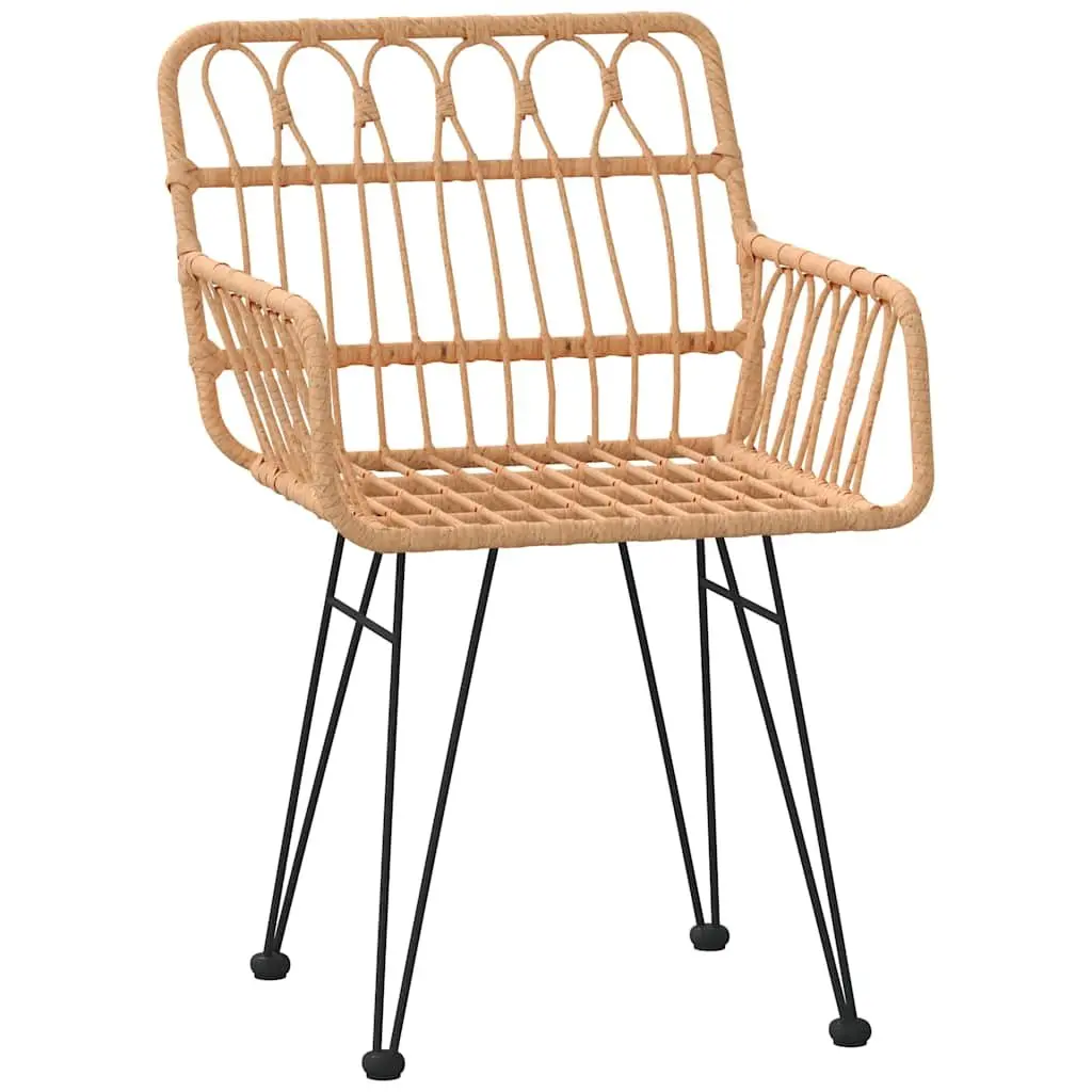 Outdoor Garden Chairs 2 pcs Patio Seating with Armrest Backrest Brown