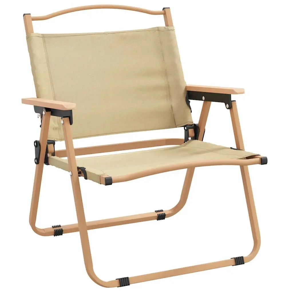 Camping Chair Outdoor Seating Folding Portable 2 Piece Beige