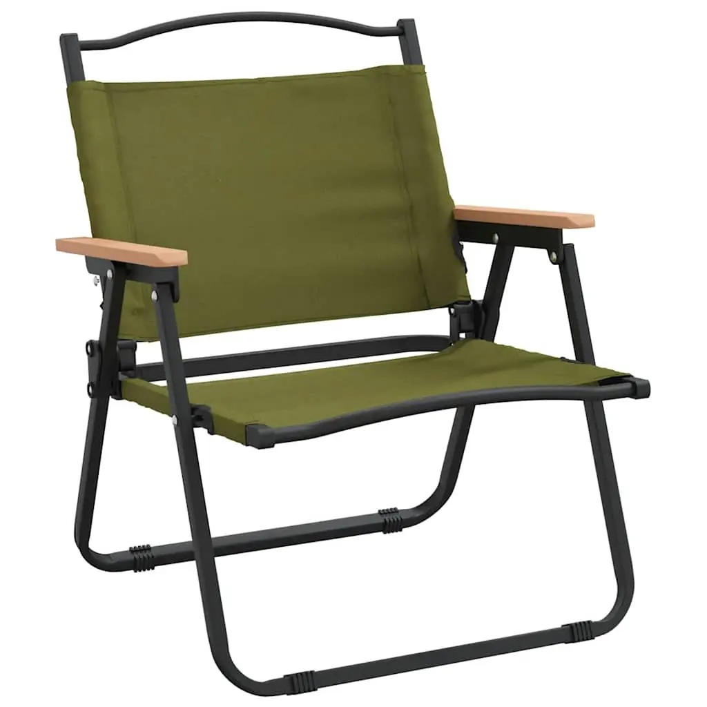 Camping Chairs Portable Folding Seating 2 Piece Green