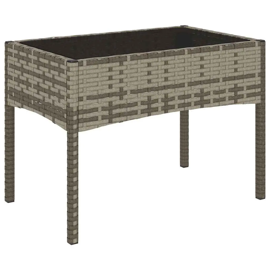 Garden Lounge Set 4 Piece Outdoor Furniture Grey Poly Rattan with Cushions