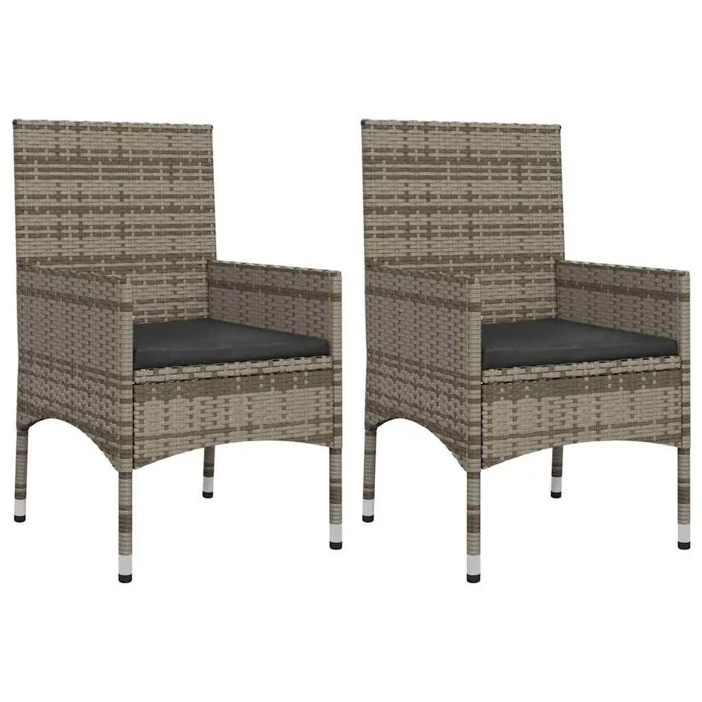 Garden Lounge Set 4 Piece Outdoor Furniture Grey Poly Rattan with Cushions