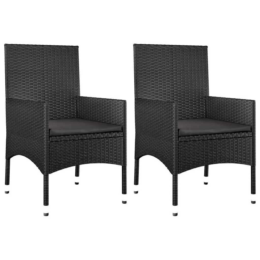 4 Piece Outdoor Garden Lounge Set Cushions Black Poly Rattan