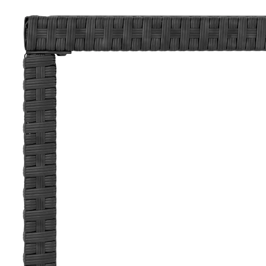 Garden Lounge Set Outdoor Furniture 4 Piece Black Poly Rattan with Cushions