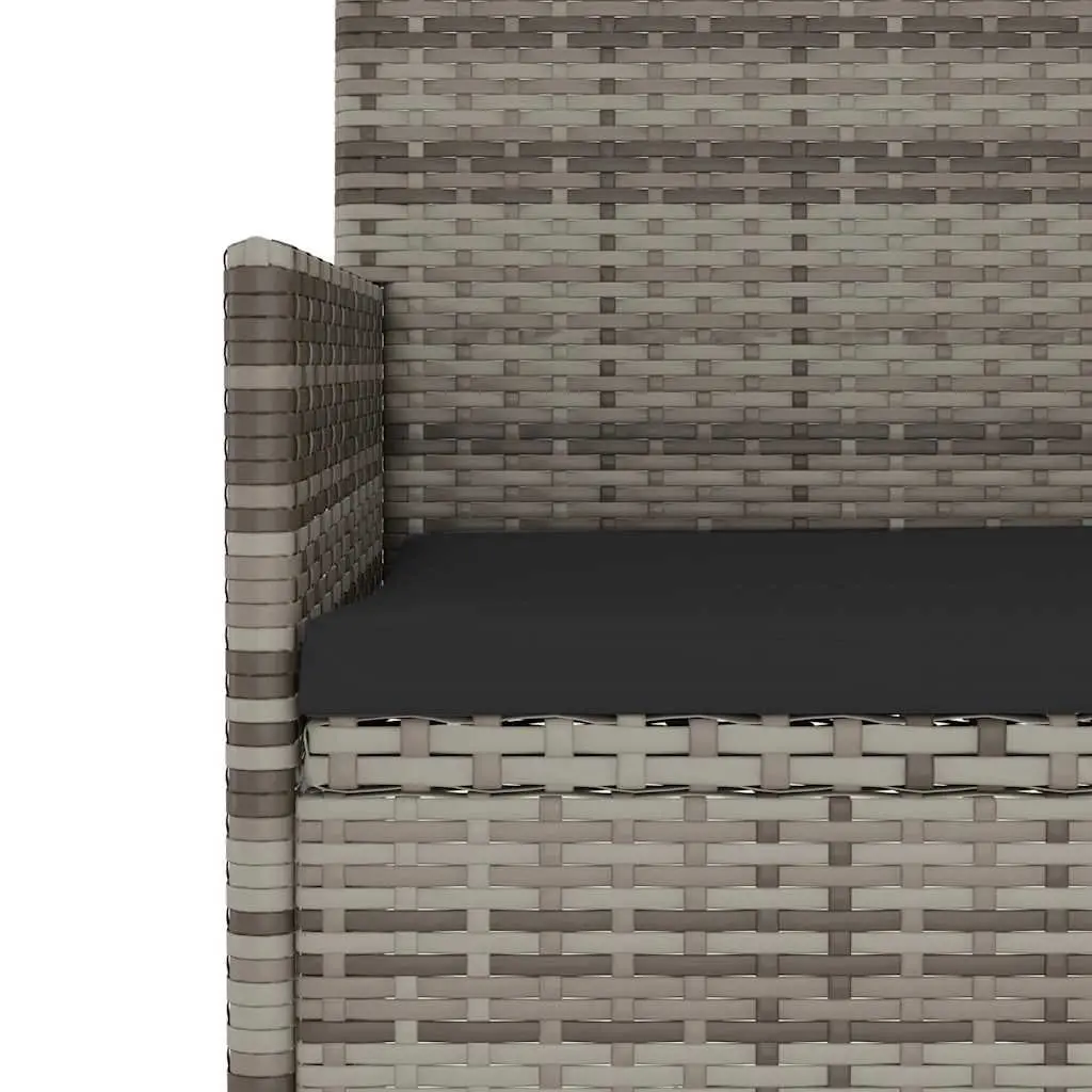 4 Piece Garden Lounge Set Grey Poly Rattan Outdoor Furniture