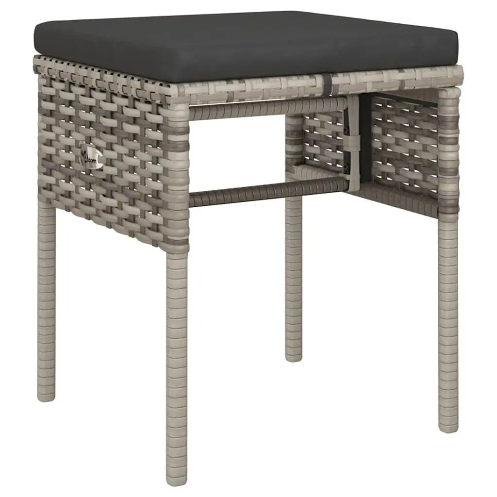Outdoor Furniture Set 6 Piece Garden Lounge Grey Poly Rattan with Cushions