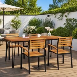 Reliable and Stylish Outdoor Dining Table in Brown