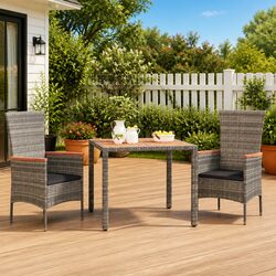 Reliable Grey Outdoor Table with Acacia Wood Top