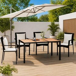 Reliable Outdoor Garden Table with Wood Top