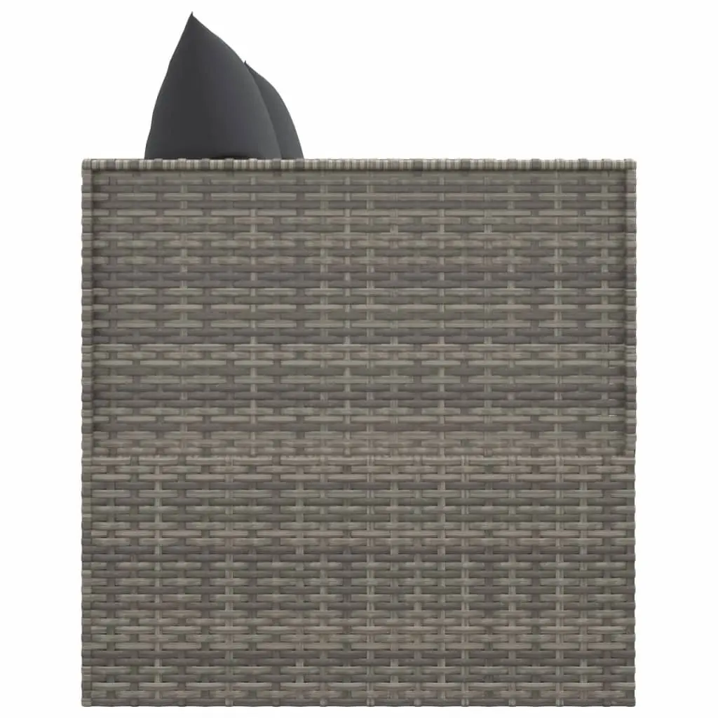 Outdoor Lounge Bed Adjustable Grey Poly Rattan Sun Lounger