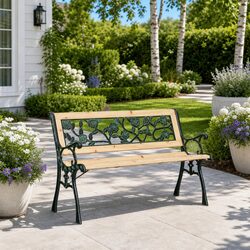 Practical Garden Bench with Cushion for Outdoor Comfort