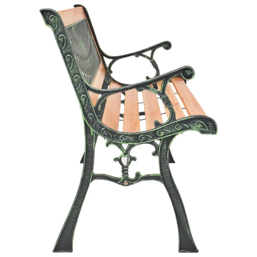 Garden Bench Outdoor Seating 116 cm Brown Solid Wood Cast Iron Feet