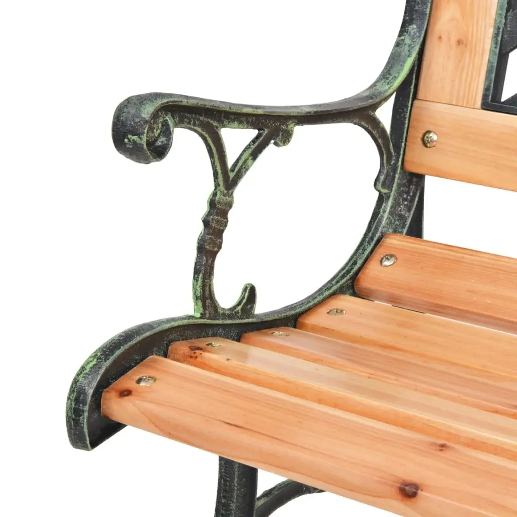 Garden Bench Outdoor Seating 116 cm Brown Solid Wood Cast Iron Feet