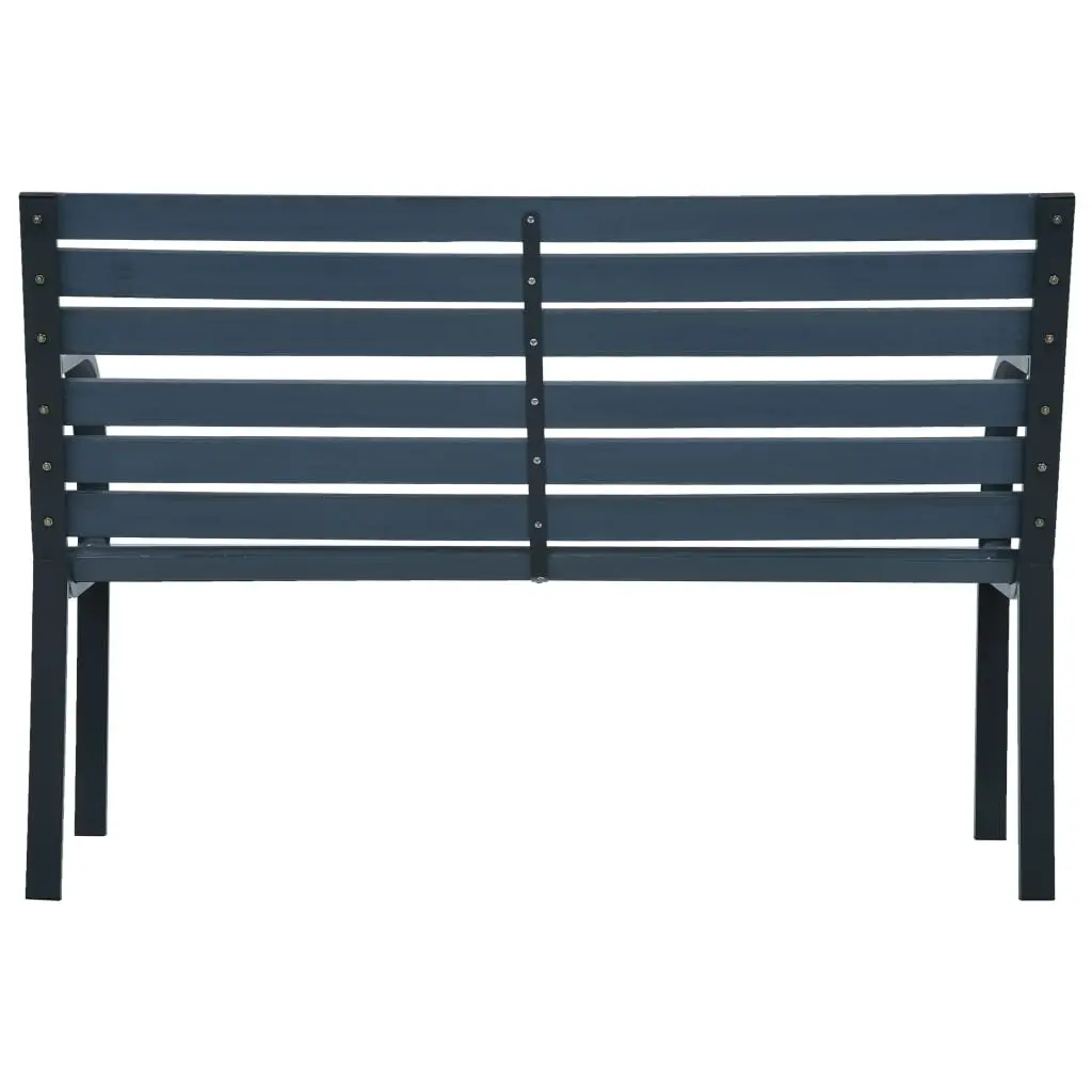 Outdoor Garden Bench 112cm Grey Wooden Seating with Backrest