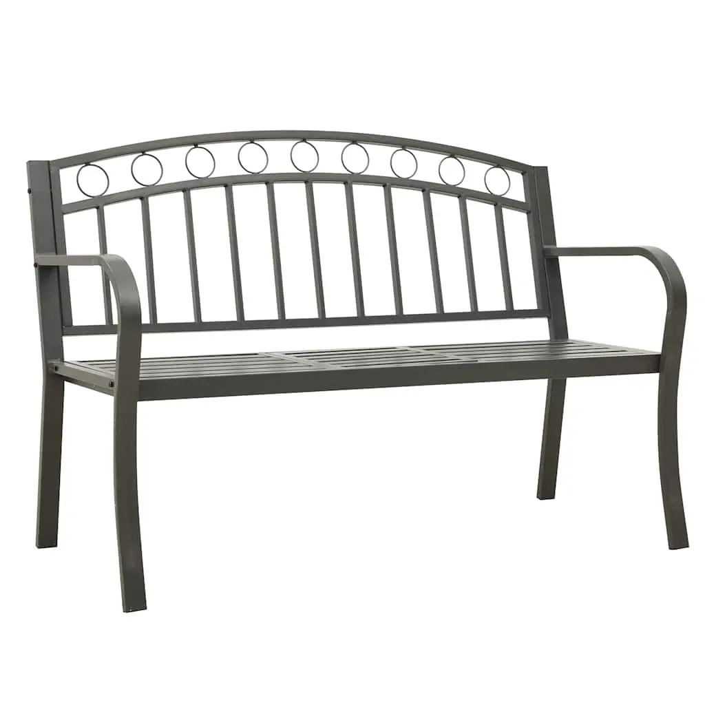 Grey Garden Bench with Integrated Centre Table