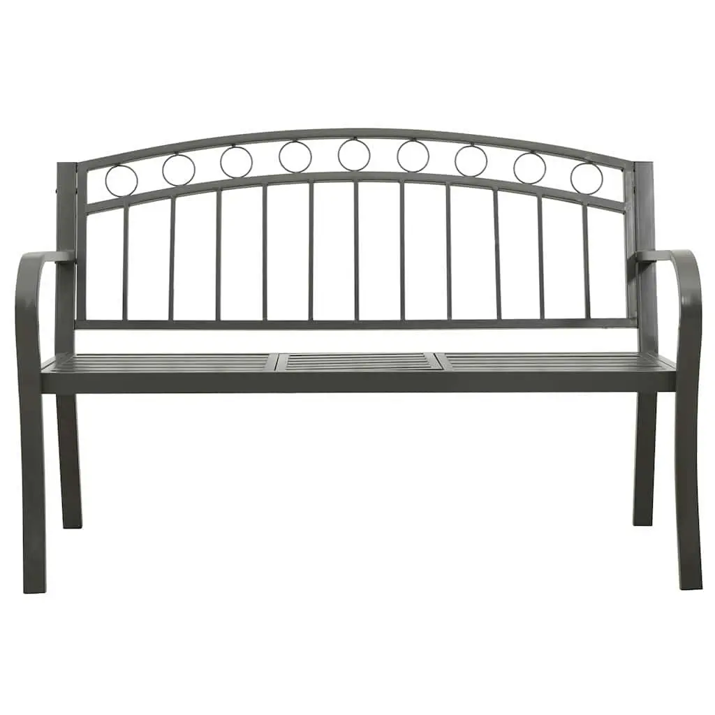 Grey Garden Bench with Integrated Centre Table