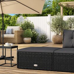Comfortable Outdoor Footstool with Durable Cushion