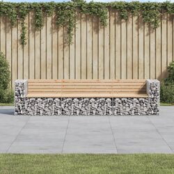 Reliable Gabion Garden Bench with Solid Wood Seat