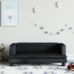 Safe and Comfortable Kids Sofa in Black Velvet