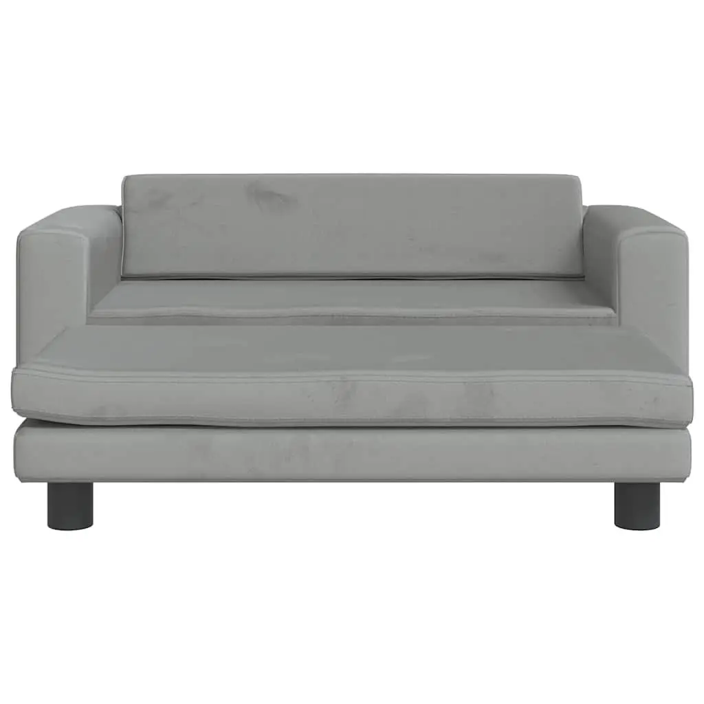 Kids Sofa Footstool Relaxing Furniture 100L x 50W x 30H cm Light Grey