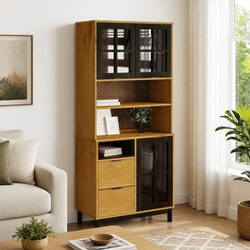 Practical Highboard Cabinet - Solid Pine Wood Design