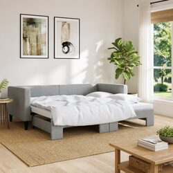 Comfortable Grey Daybed with Trundle for Guests