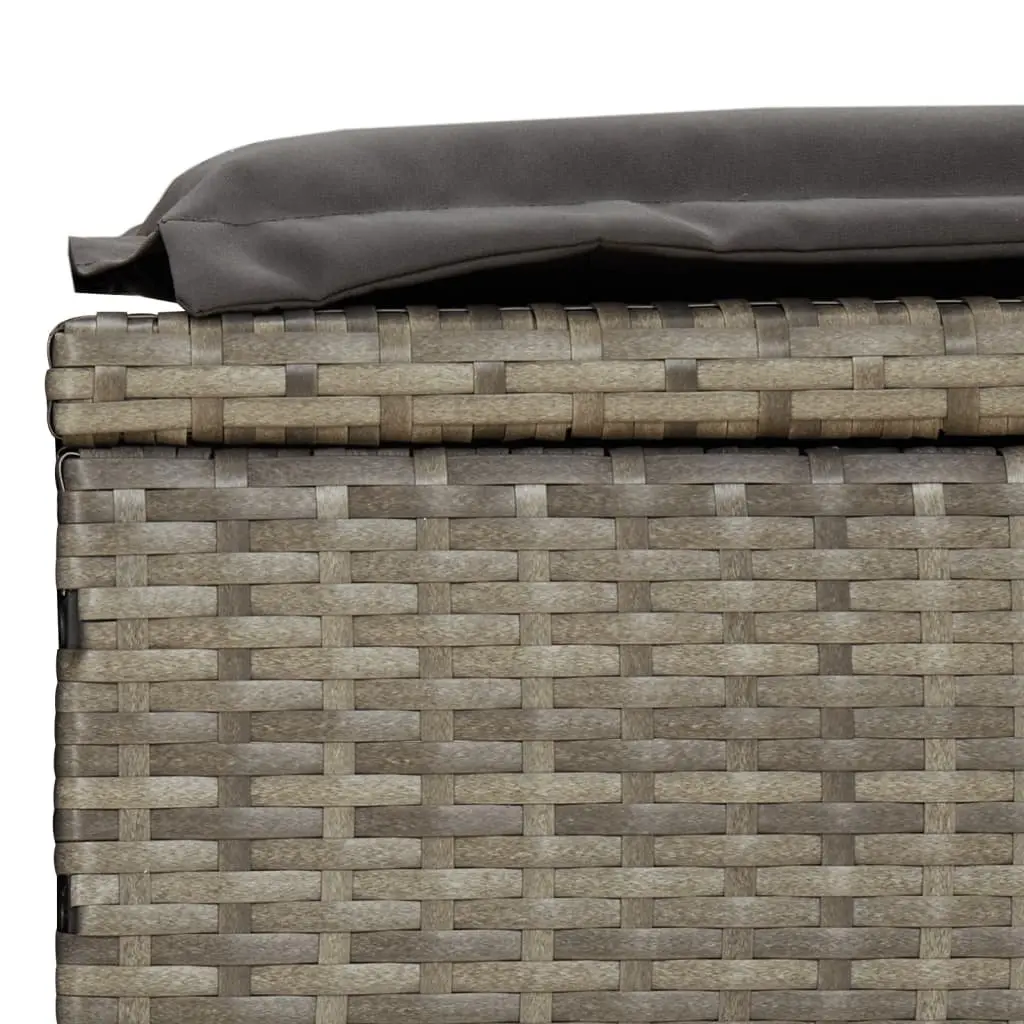 2-Person Sun Lounger Daybed Adjustable Seating Round Roof Grey Outdoor Rattan