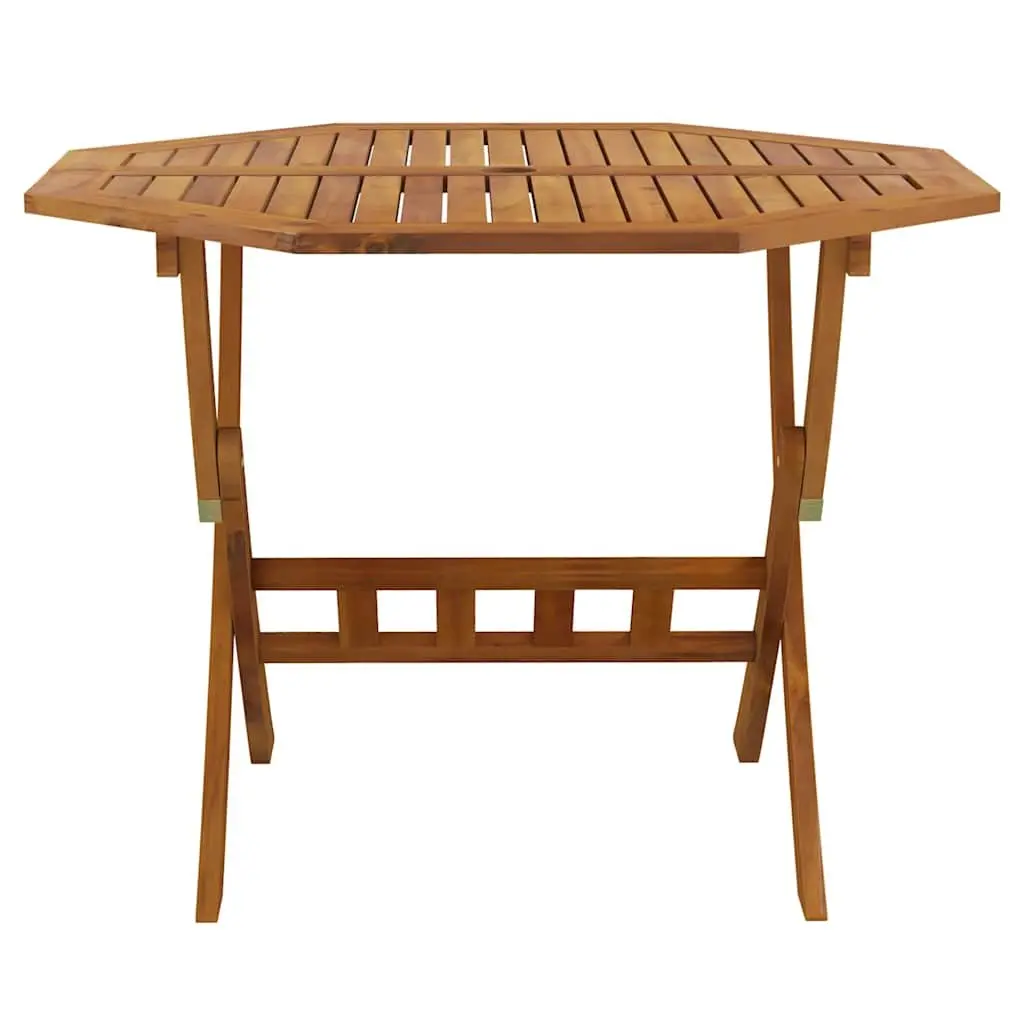 Folding Garden Table Outdoor Dining 90x75cm Brown Wood