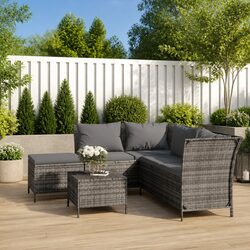 Value-Driven 4 Piece Garden Lounge Set in Grey
