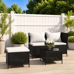 Comfortable 3 Piece Garden Lounge Set with Cushions