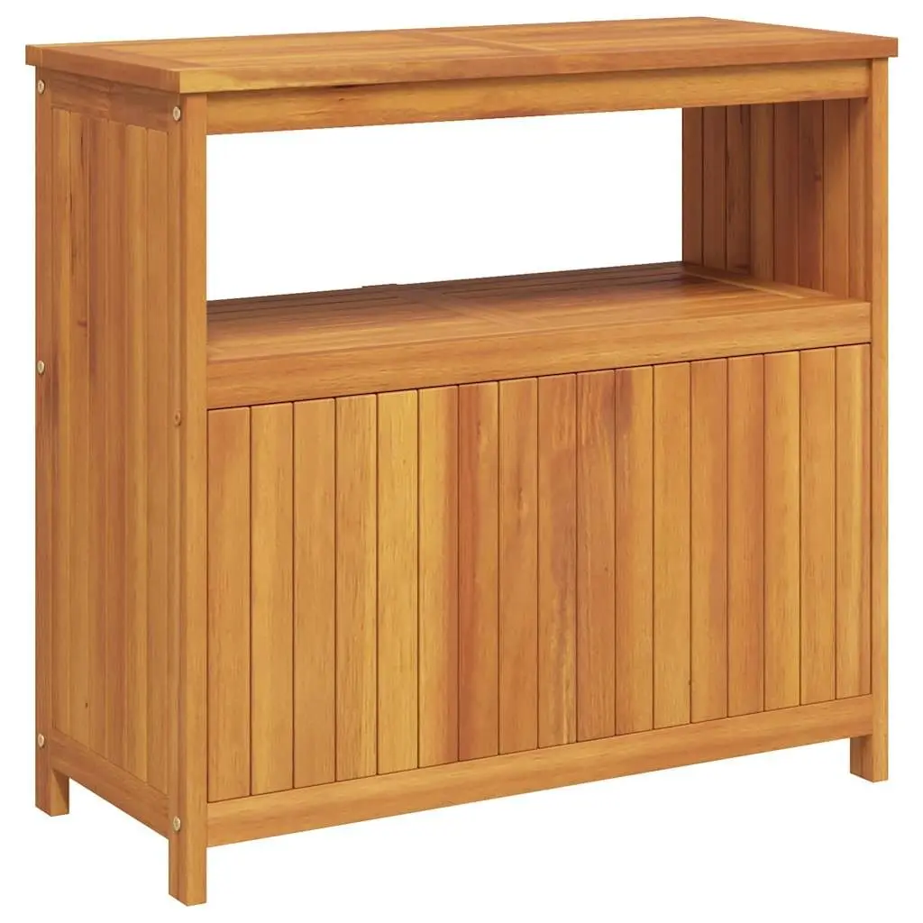 Garden Console Table Outdoor Storage 80x35x75cm Solid Acacia Wood Brown