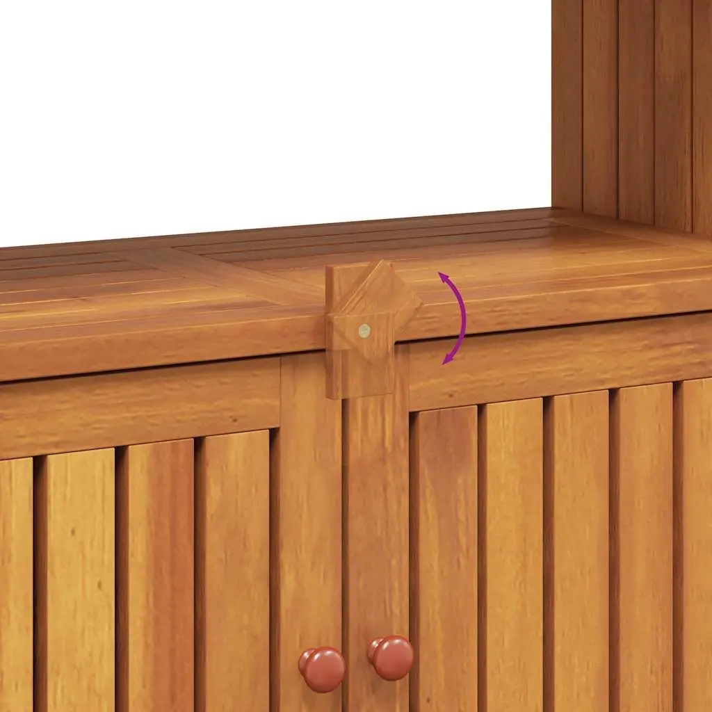 Garden Console Table Outdoor Storage 80x35x75cm Solid Acacia Wood Brown