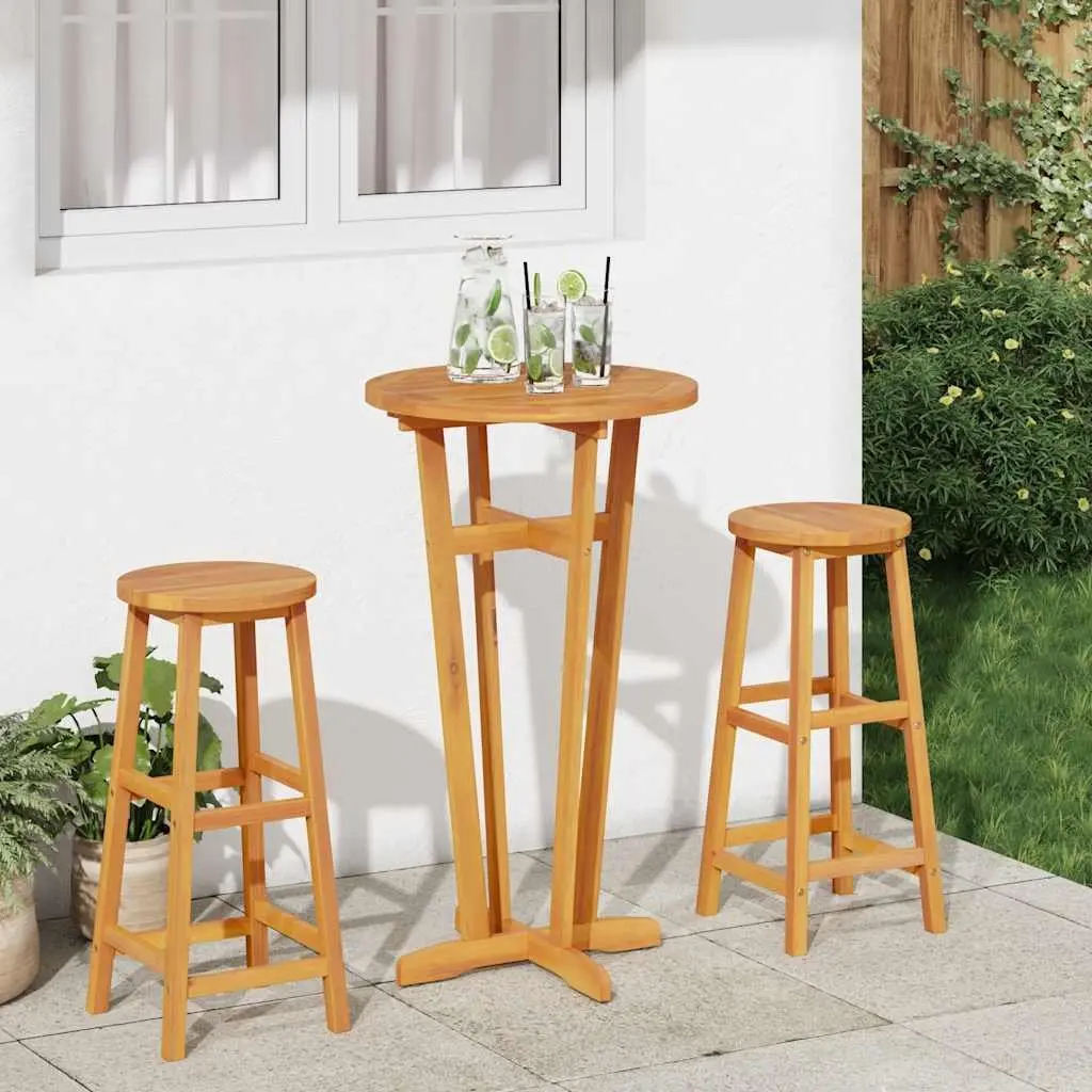 Garden Bar Table High Top Ø60cm 105cm Brown