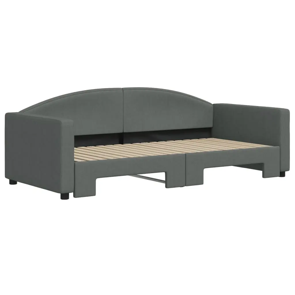 Daybed with Trundle Sofa Bed Grey 90x190 cm Modern Furniture
