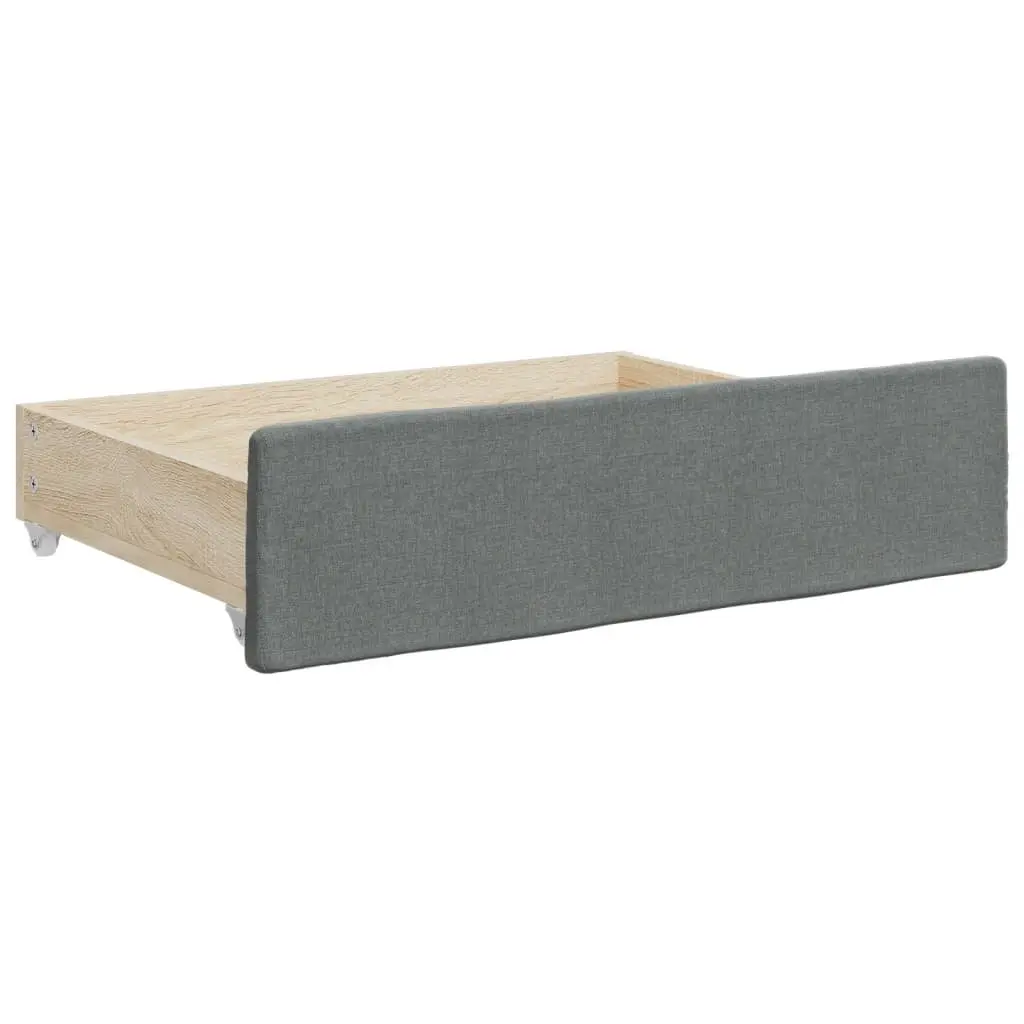 Daybed with Trundle and Storage Drawers Sofa Bed 90x190 cm Grey