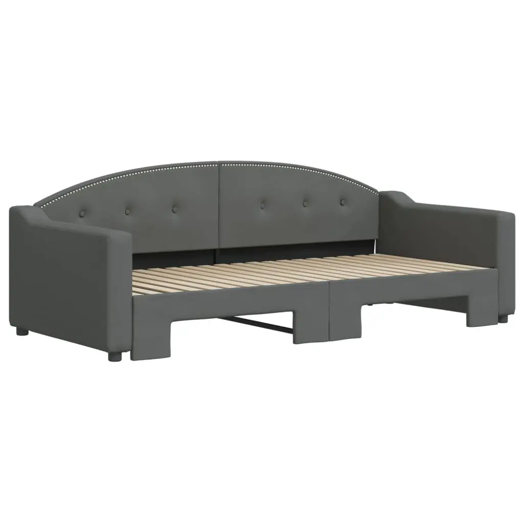Daybed Sofa Bed Grey 90x190 cm Convertible Guest Sleeping Furniture