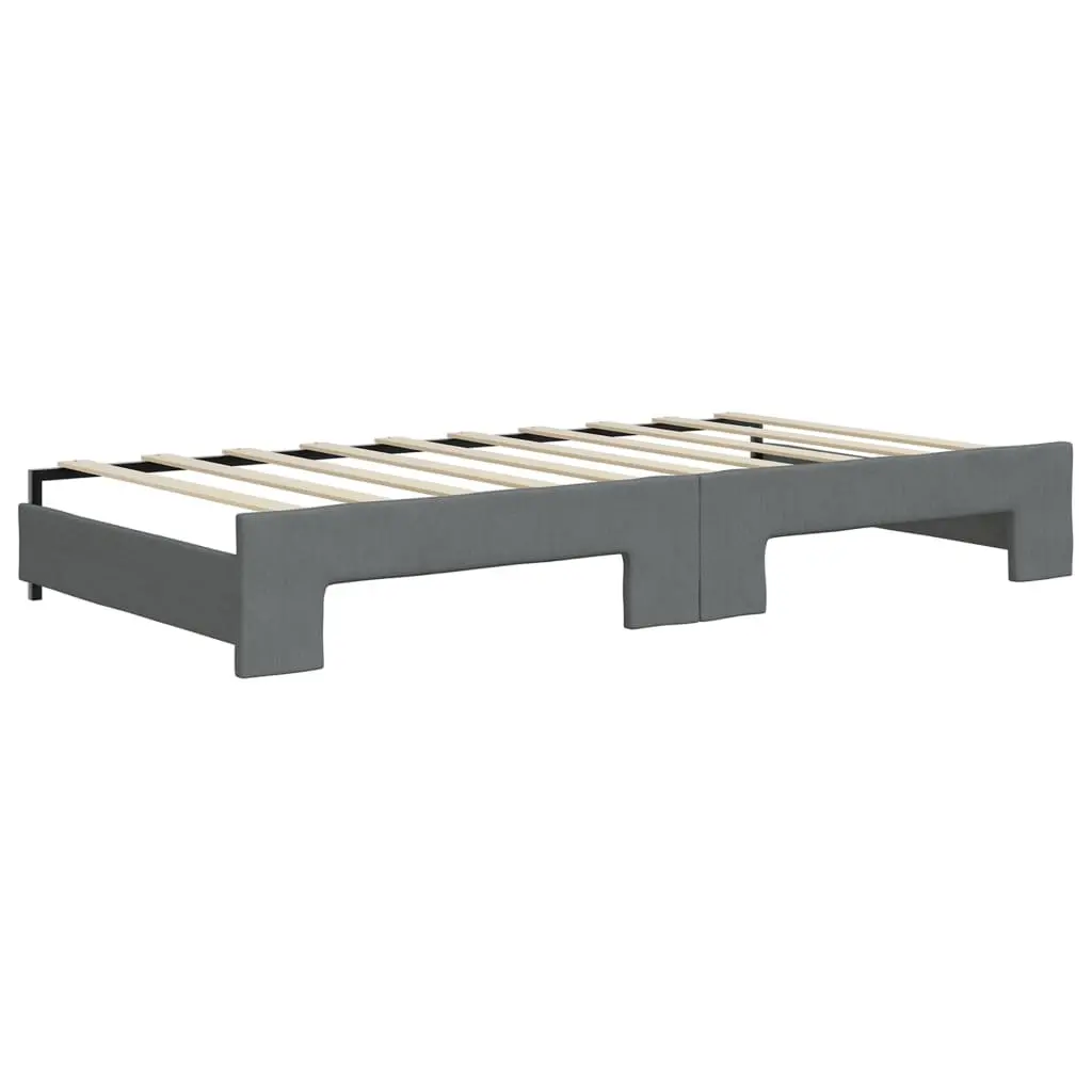 Daybed with Trundle and Storage Drawers Sofa Bed Grey 90x190 cm Guest Furniture