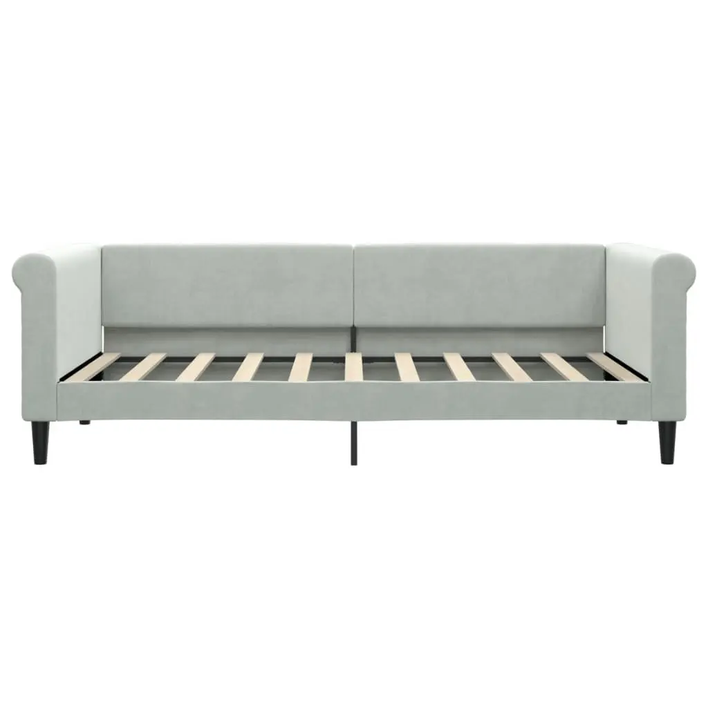 Daybed with Trundle Sofa Bed Grey 90x190cm Modern Design Wood Metal Frame