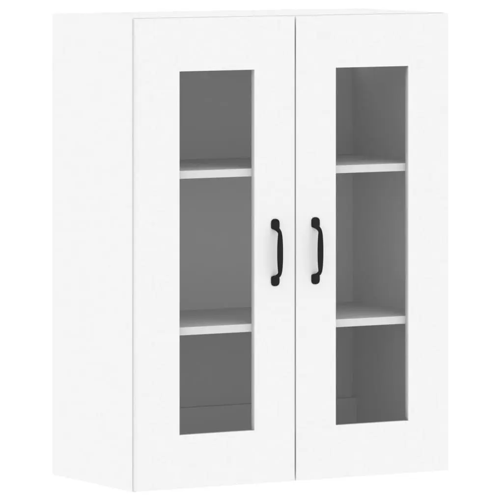 Wall Mounted Cabinets 2 pcs Organiser White Glass Door