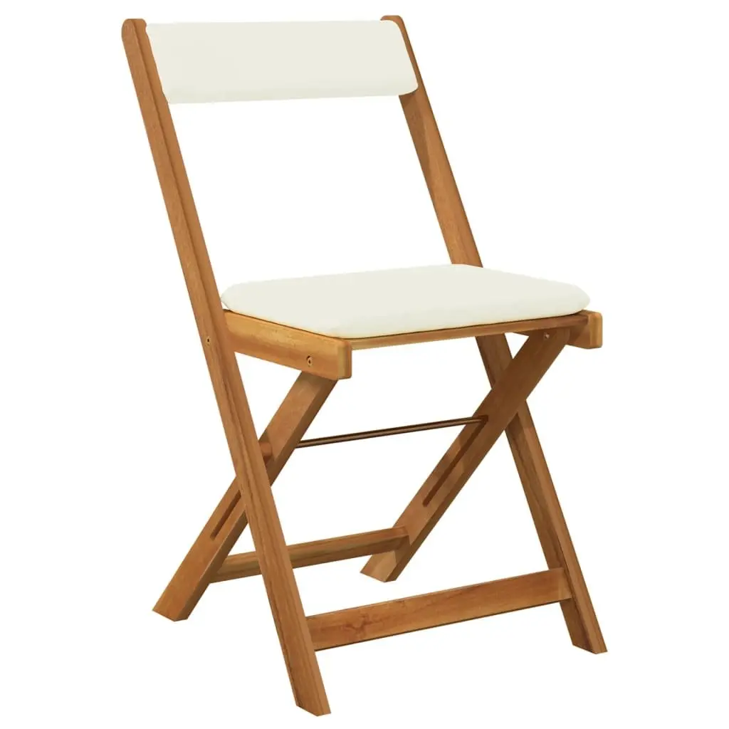 3 Piece Folding Bistro Set Garden Dining Furniture Solid Wood Acacia with