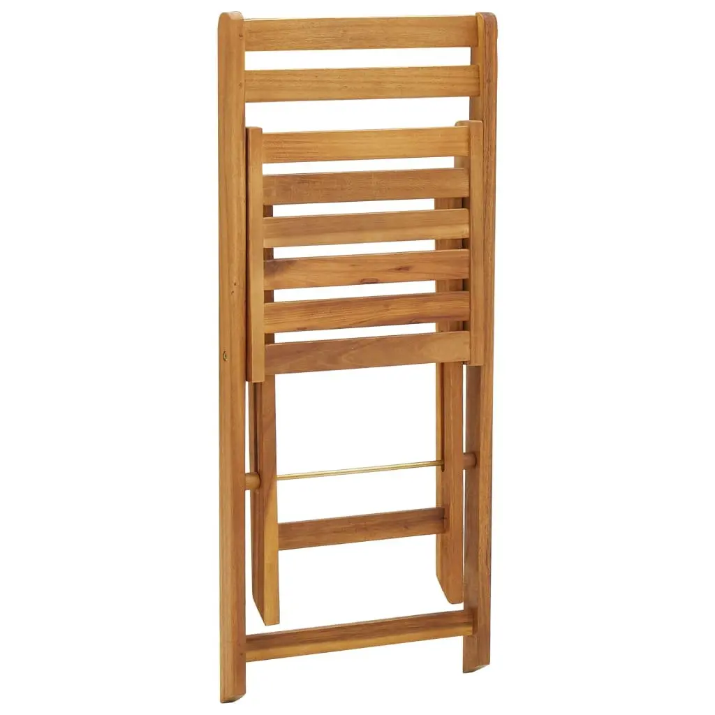 3 Piece Folding Bistro Set Garden Dining Furniture Solid Wood Acacia with