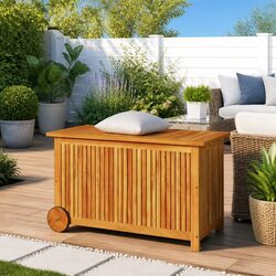 Reliable Garden Storage Box with Wheels for Easy Use