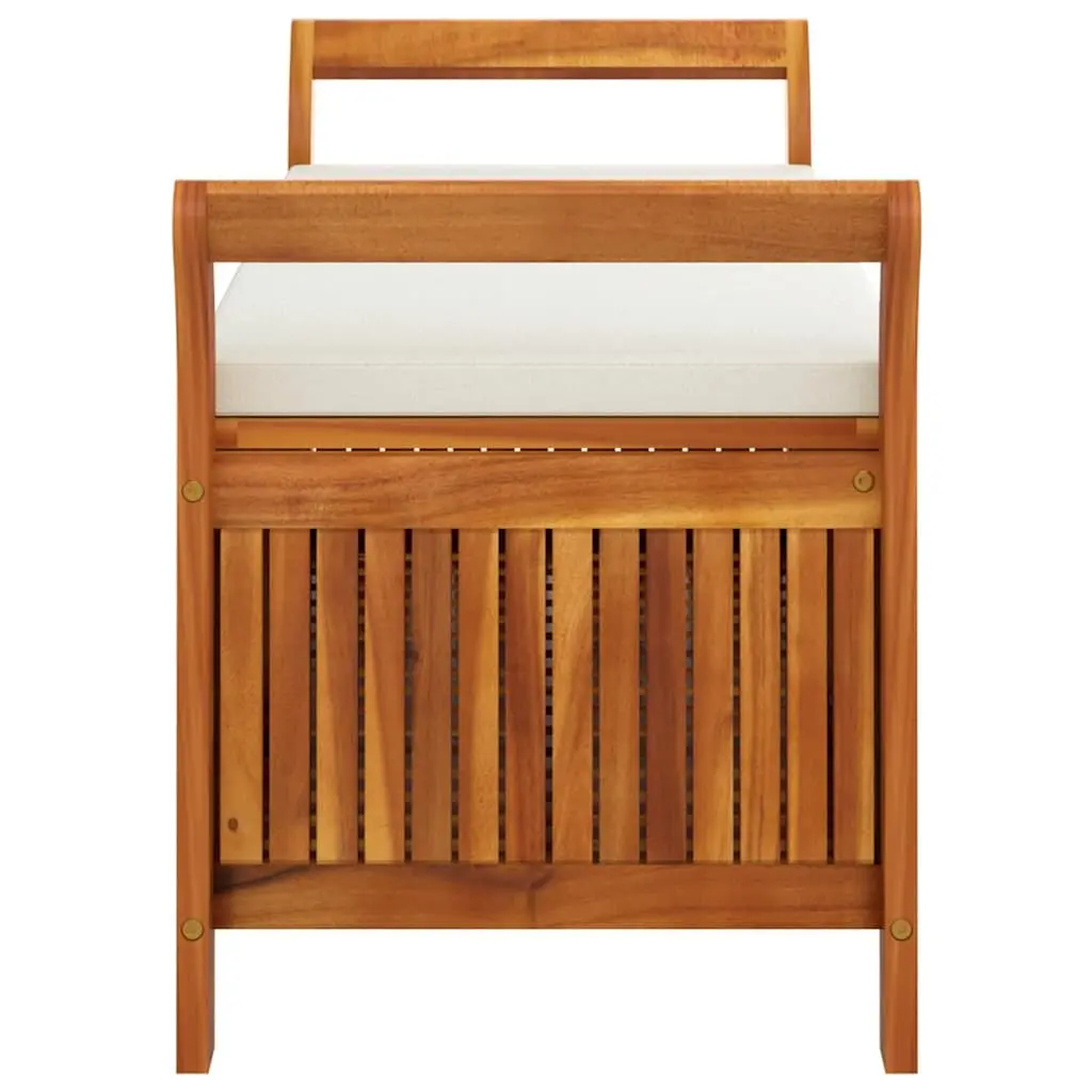 126cm Wooden Garden Bench with Storage and Cushion